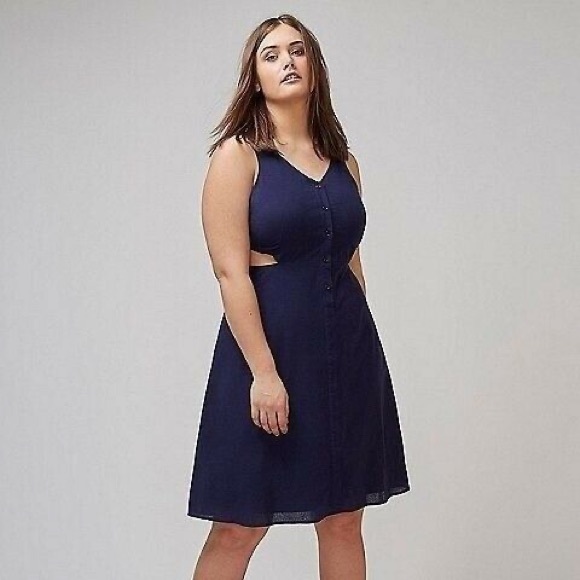 Navy Blue Lane Bryant Dress - Picture 4 of 4
